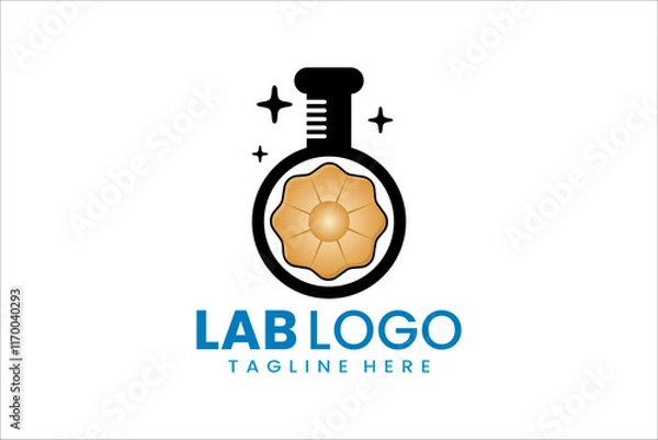 Fototapeta Innovative lab and bakery logo design for unique culinary branding and sweet identity