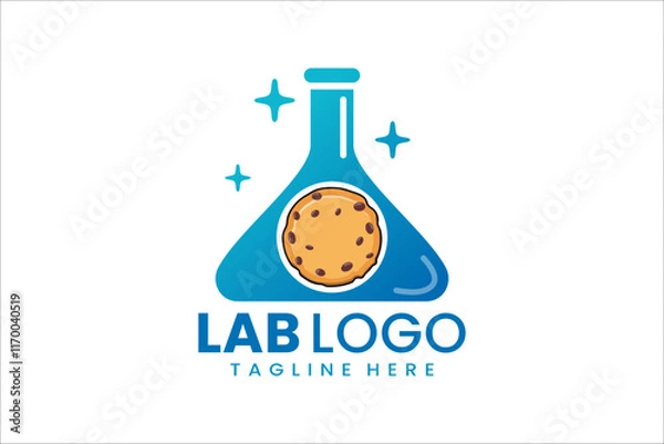 Fototapeta Innovative lab and bakery logo design for unique culinary branding and sweet identity