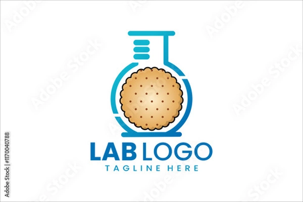Fototapeta Innovative lab and bakery logo design for unique culinary branding and sweet identity
