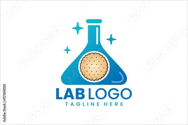 Fototapeta Innovative lab and bakery logo design for unique culinary branding and sweet identity