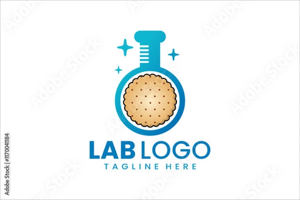 Fototapeta Innovative lab and bakery logo design for unique culinary branding and sweet identity
