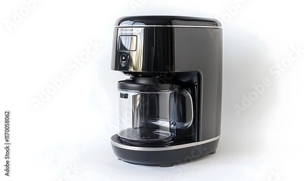 Fototapeta A modern coffee maker with a glass carafe for brewing coffee at home.
