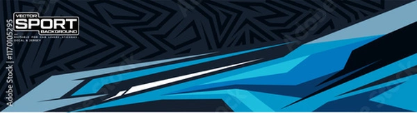 Fototapeta Abstract Car decal design vector. Graphic abstract stripe racing background kit designs for wrap vehicle, race car, rally, adventure and livery