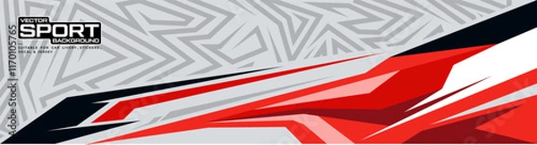 Fototapeta Abstract Car decal design vector. Graphic abstract stripe racing background kit designs for wrap vehicle, race car, rally, adventure and livery