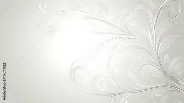 Fototapeta Elegant White Abstract Floral Design Background