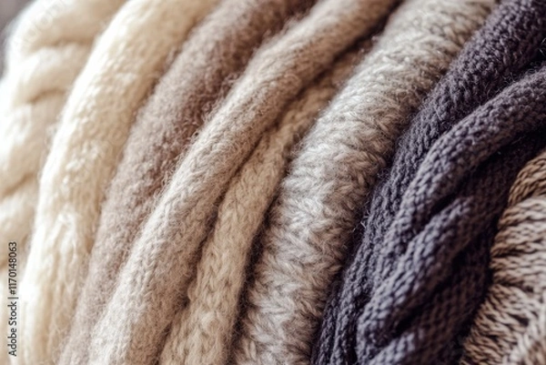 Fototapeta Alpaca wool close-up, detailed textures, focus on soft fibers, neutral warm tones