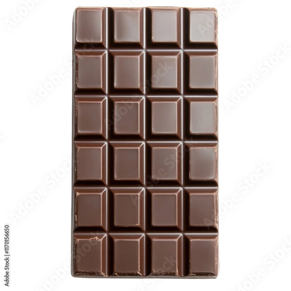 Obraz Brown Chocolate Bar on White Background with Clean Texture