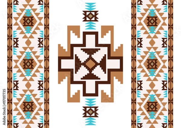Fototapeta Abstrakcyjne tło wzoru etnicznego w stylu Navajo
