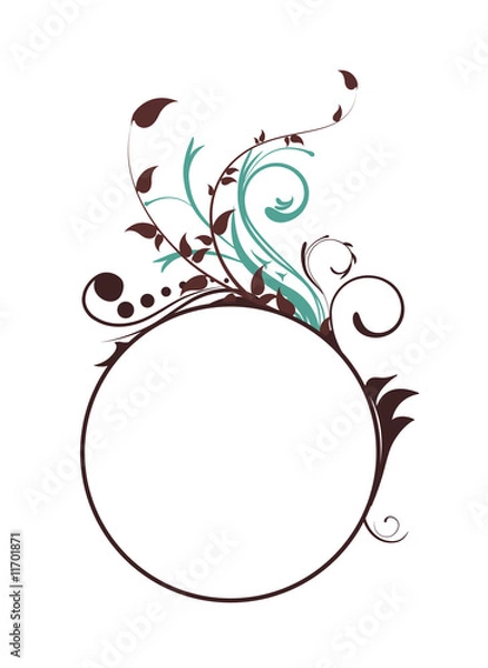 Fototapeta abstract floral frame