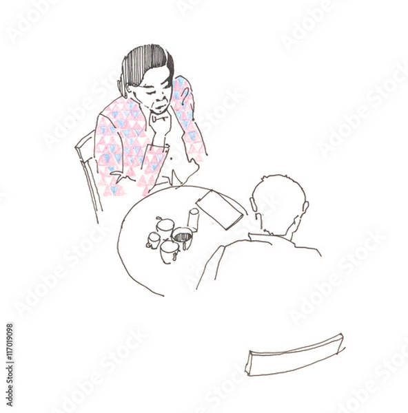 Obraz Couple in a cafe top view