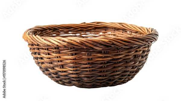 Fototapeta wicker basket isolated on white background