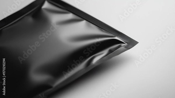 Fototapeta Product packaging with branding, made of flexible plastic material. High-quality image for microstock use.