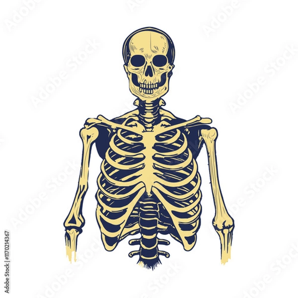 Obraz A vintage illustration of a human skeleton