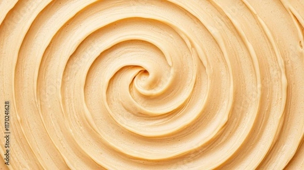 Fototapeta Creamy Swirl of Butter Frosting on a Smooth Surface Background