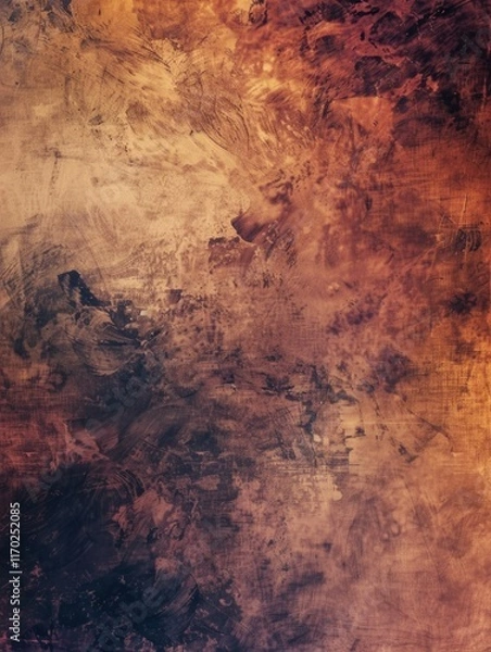 Fototapeta A piece of abstract art featuring a rustic peeling paint effect on an aged metal surface.