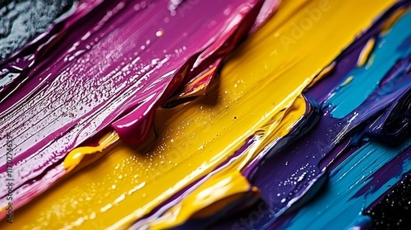Fototapeta Abstract Swirls Of Vibrant Paint Colors