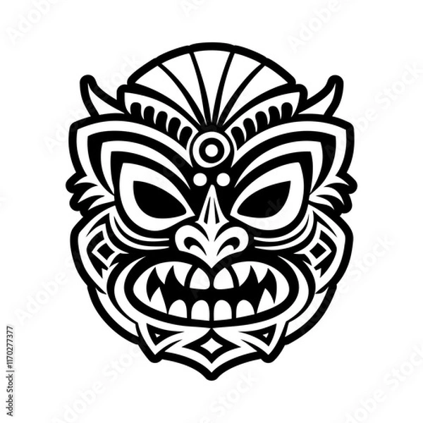 Fototapeta A filled style icon of ancestral mask symbol