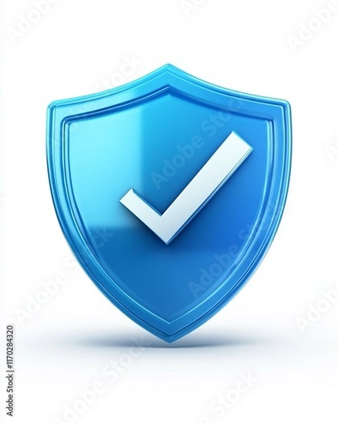Obraz Shield Protection with Checkmark for Success and Approval