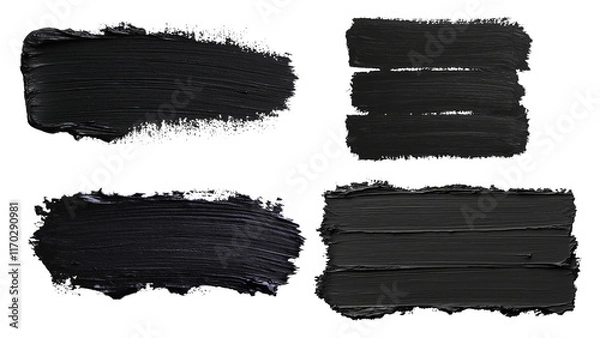 Fototapeta Black paint strokes for artistic design and creative projects