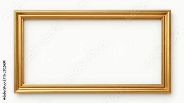 Obraz Set Of Golden Frames - Isolated White Background - Premium Pen Tool Cutout