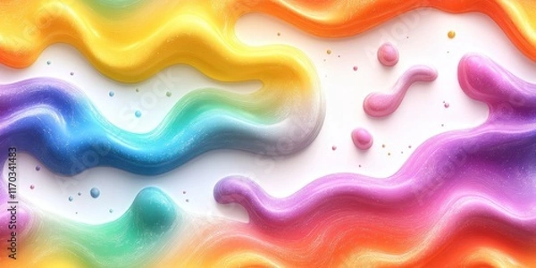 Fototapeta Waves of Colorful Fluid Design with Smooth Flowing Patterns