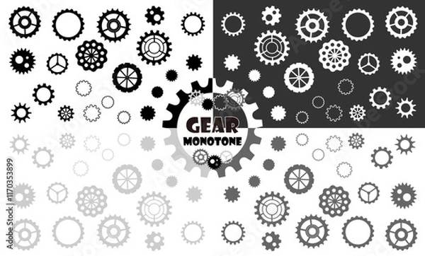 Obraz 歯車（GEAR）モノトーンセット
