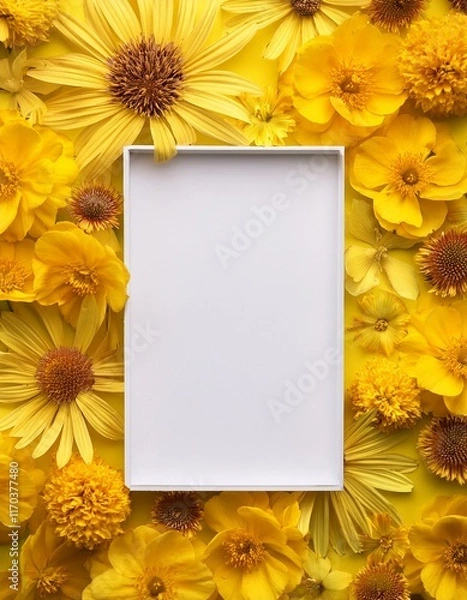Fototapeta Vertical floral invitation with space for text
