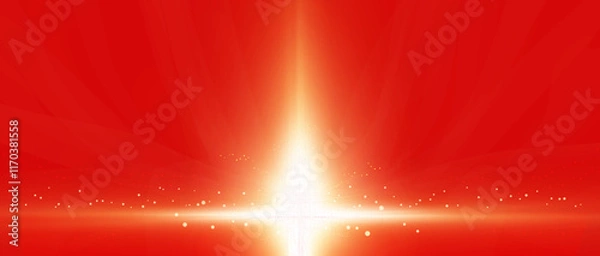 Fototapeta A red background emitting light