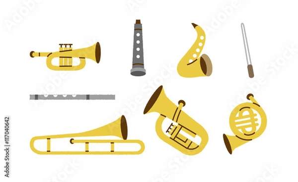 Obraz 吹奏楽部　楽器いろいろ