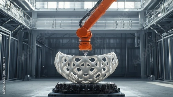 Fototapeta Additive Manufacturing: Robotic 3D Printing of Intricate Lattice Structure