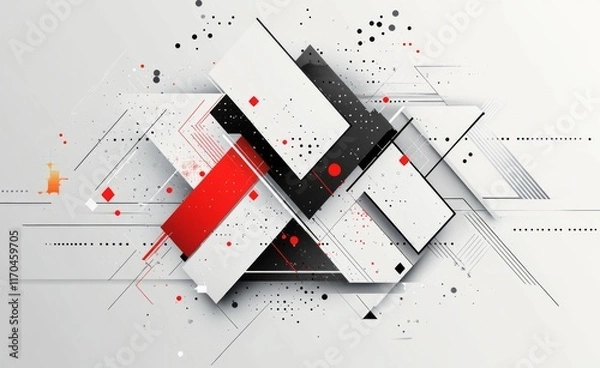 Fototapeta abstract background White and Gray geometric design 