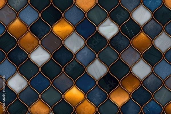 Fototapeta Vibrant mosaic pattern design digital art abstract background modern decor aesthetic viewpoint visual inspiration