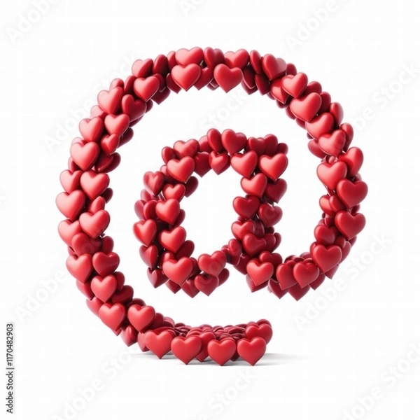 Fototapeta Heart Shaped Letters for Valentine's Celebration, Valentine's Day Word Design. Generative AI