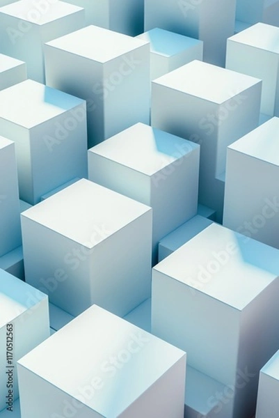 Fototapeta Minimalistic white background with square empty boxes