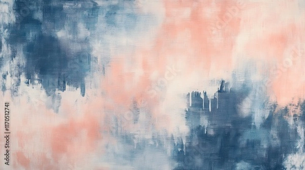 Fototapeta Soft pencil strokes create a serene wash of colors reminiscent of a tranquil sky at dawn