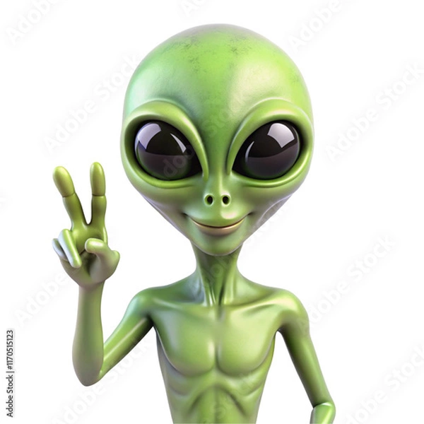 Obraz green alien monster