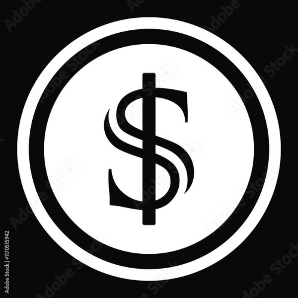 Obraz dollar symbol vector template design, usd currency symbol design, usd logo icon design template