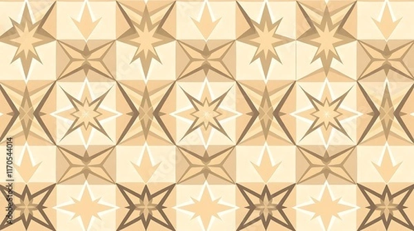 Fototapeta Beige Starburst Pattern: Elegant Geometric Design 