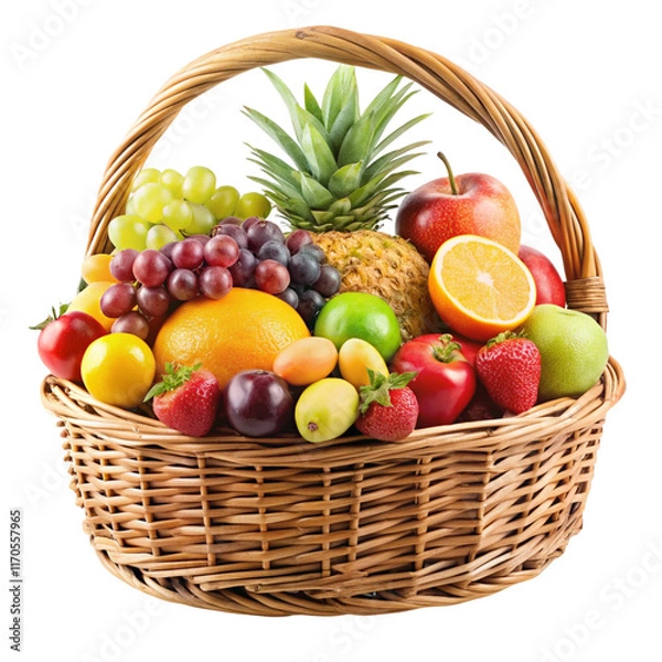 Obraz fruit basket isolated on white