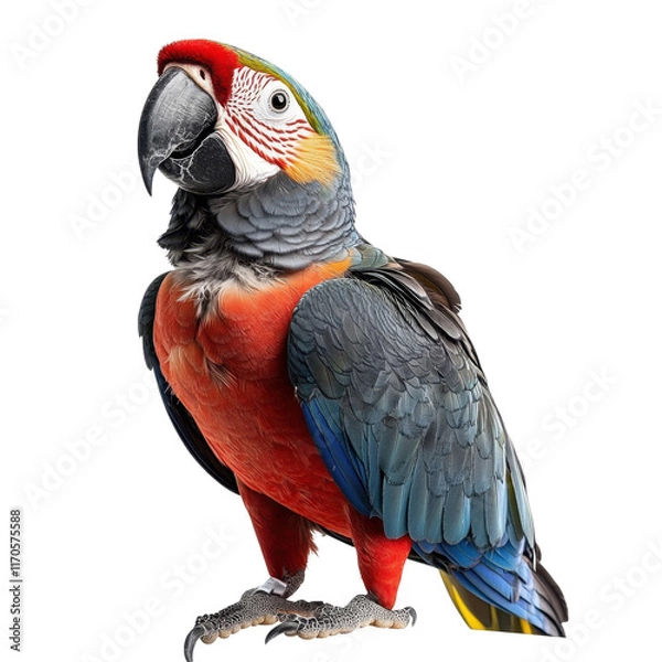 Obraz Photo of a parrot- isolated on a white background- parrot