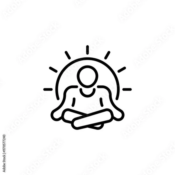 Fototapeta Meditation Line Icon. linear style sign for mobile concept and web design. Outline vector icon.