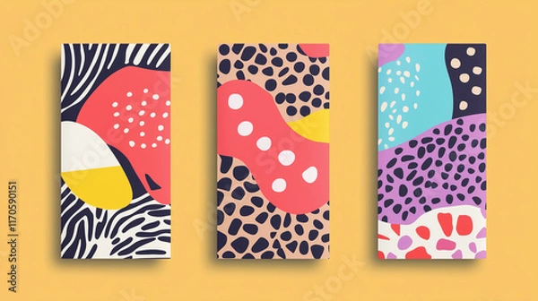 Fototapeta Flat vector chocolate bar with bold wrapper and playful patterns