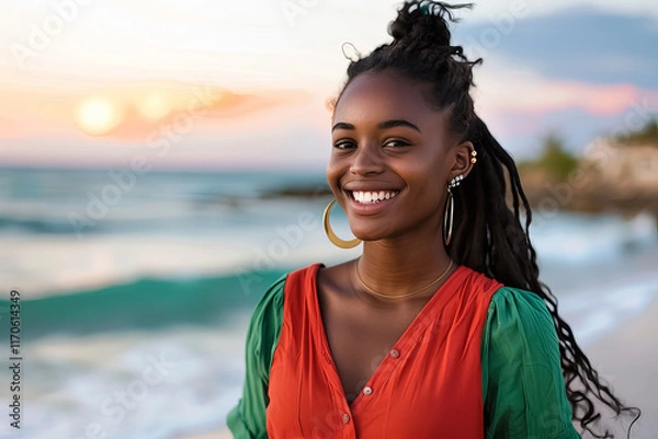 Fototapeta A woman with dreadlocks