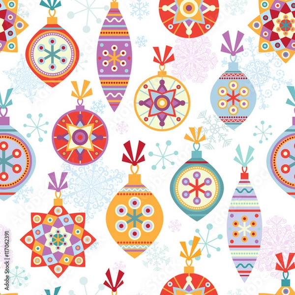 Fototapeta Christmas seamless background