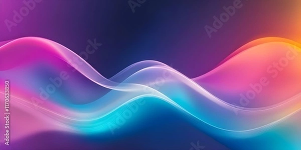 Obraz Abstract waves of vibrant colors in shades of pink, blue, and purple, creating a dynamic and fluid visual effect. Concept Abstract Waves, Vibrant Colors, Fluid Visual Effect, Shades of Pink