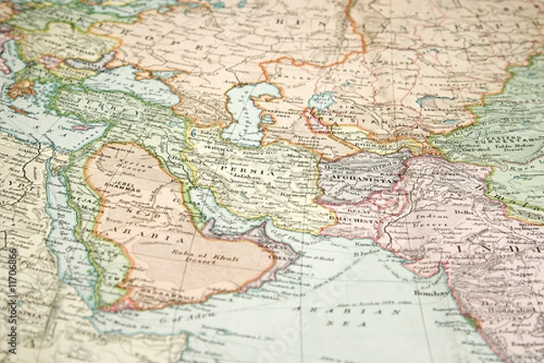 Obraz Vintage mapa i wykres