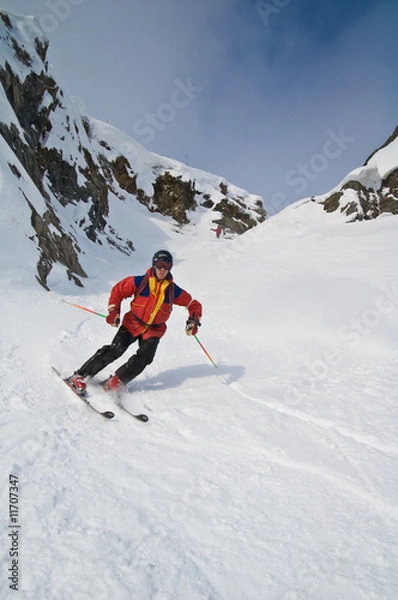 Fototapeta Backcountry skiing
