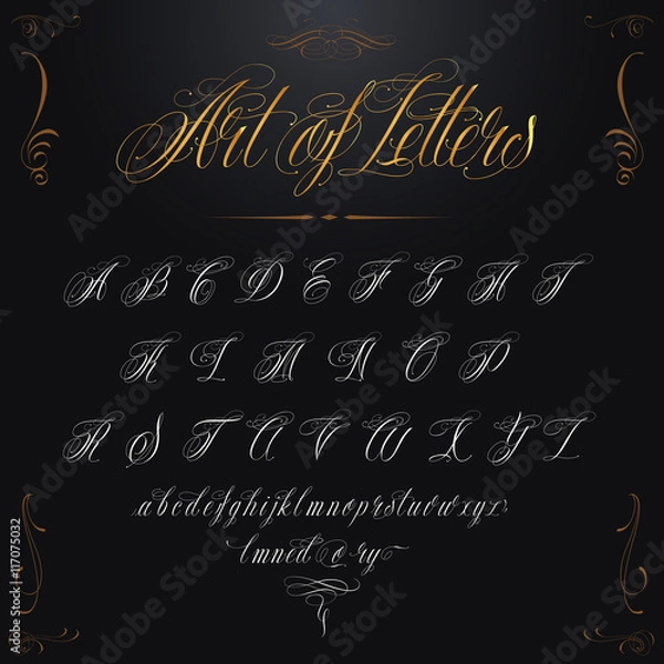 Fototapeta Alfabet złoty tatuaż