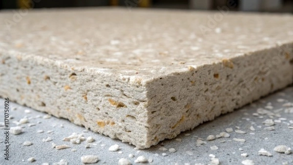 Fototapeta A macro shot of the insulation material used within insulated concrete forms emphasizing its fibrous texture and highdensity structure. The image captures the interplay of light on