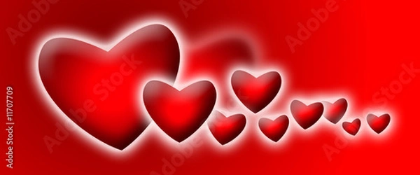 Obraz Red hearts background